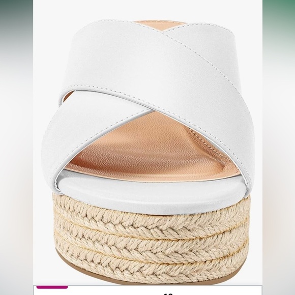 NEW Criss Cross Platform Wedge Sandals Open Toe Espadrille Heels - Picture 4 of 7